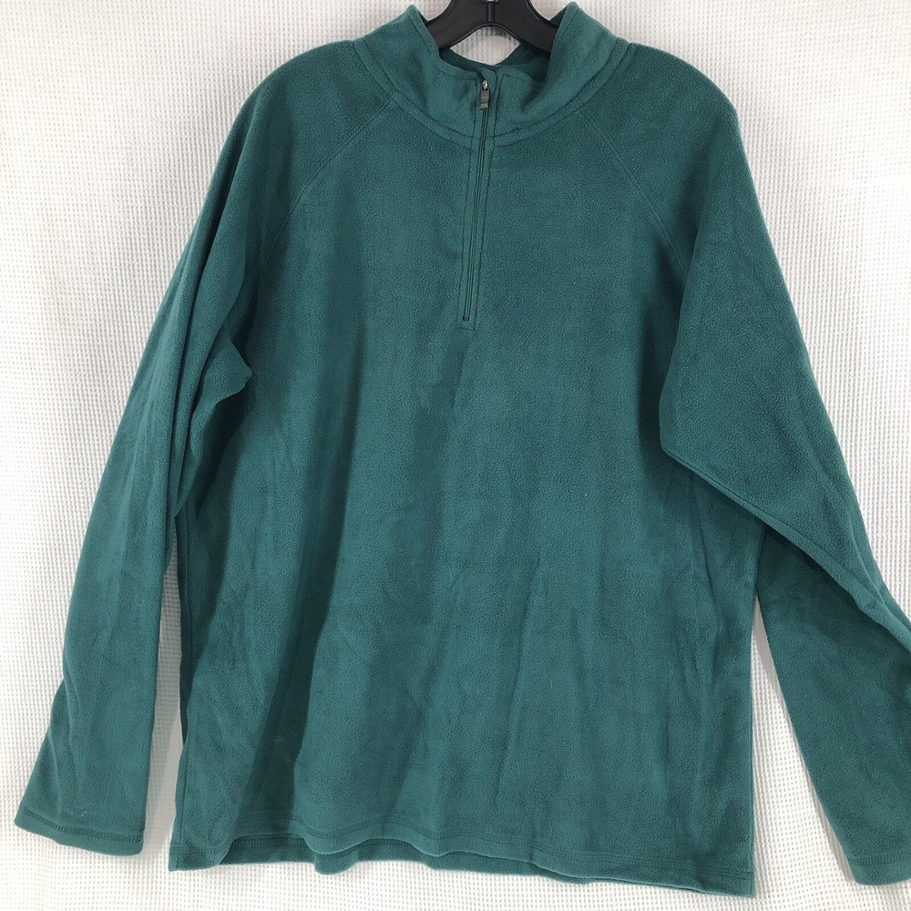 Weatherproof Fleece henley men's XXL‎ green quarter zip thermal activewear